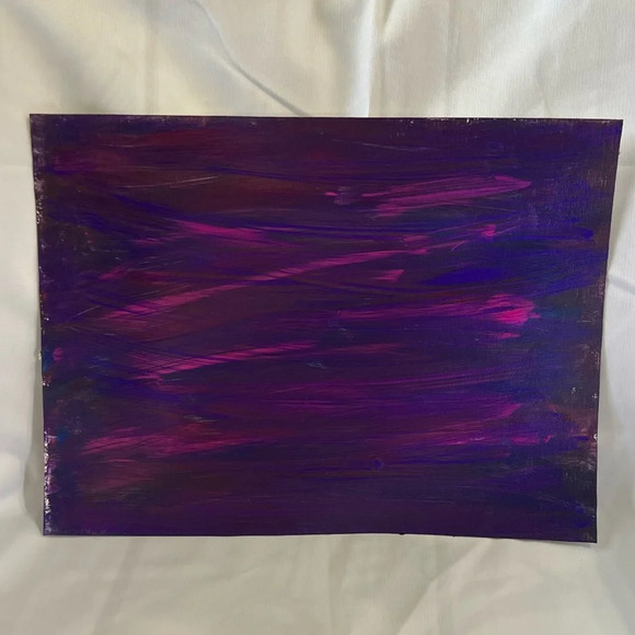9x12 Art - Variations on purples on acrylic paper - Picture 3 of 7